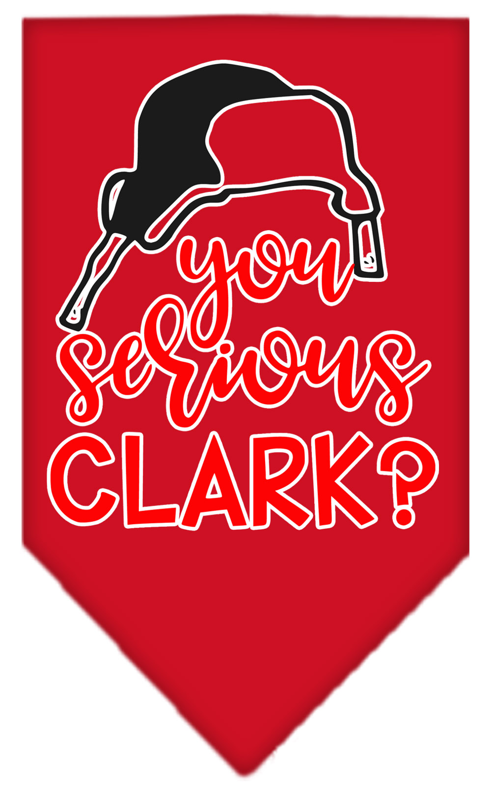 You Serious Clark? Screen Print Bandana Red Small